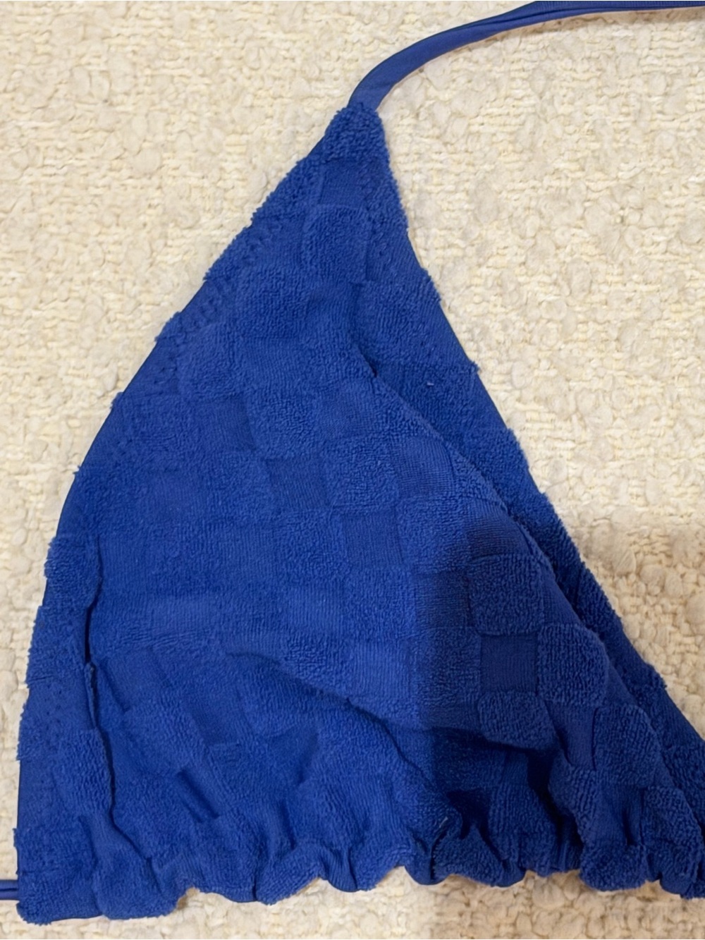 TJ Swim Blue Textured Triangle String Bikini Set - Picture 4 of 4